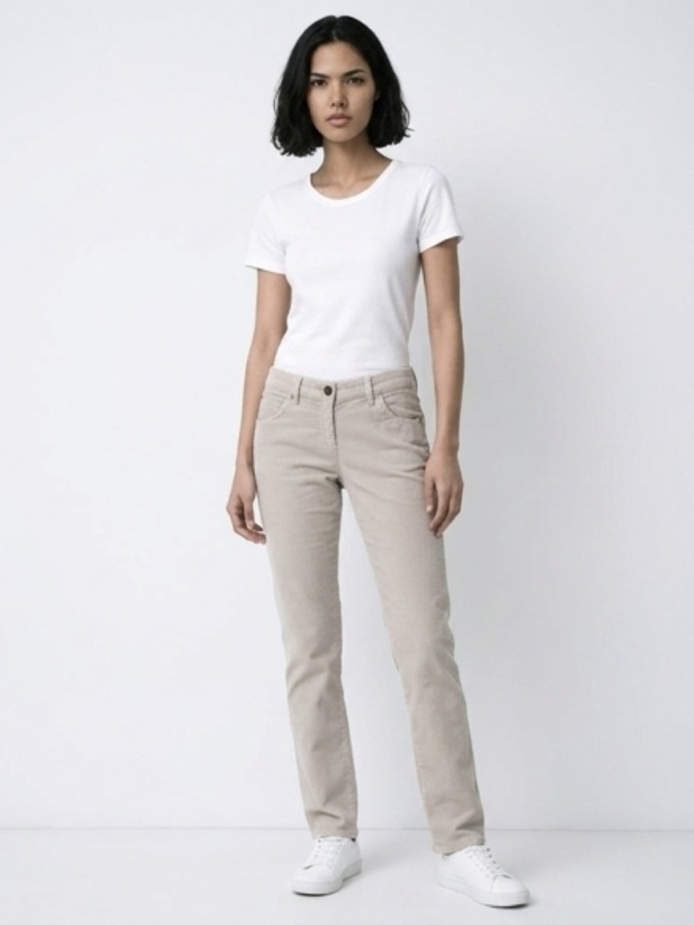 Brunello Cucinelli Light Taupe Corduroy Trousers straight leg size 6